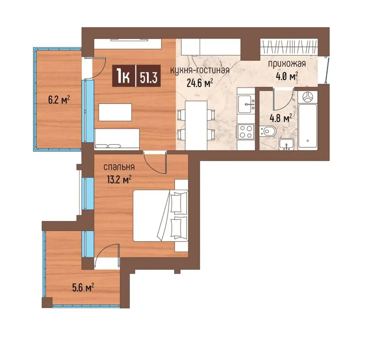 Проект освещения квартиры 51 м² в Калининграде — изображение 1 из 12