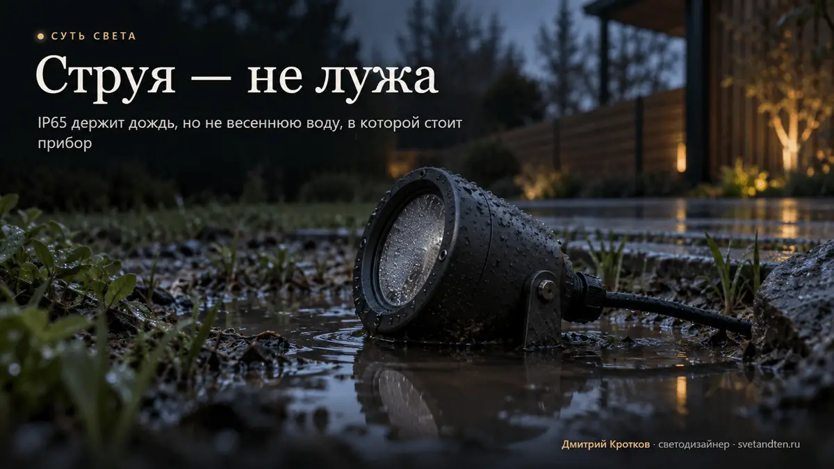 Уличный светильник с маркировкой IP65