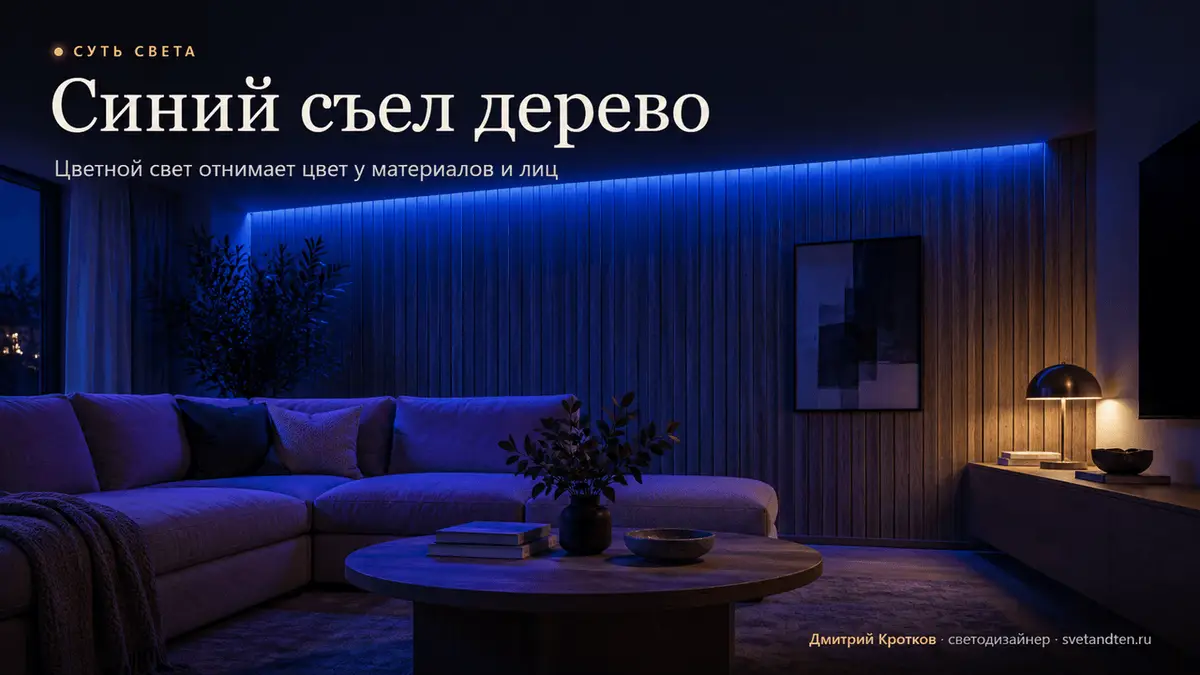 Гостиная с цветной подсветкой