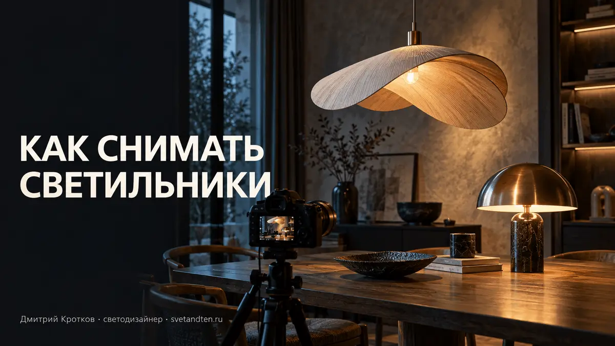 Как фотографировать светильники и интерьер