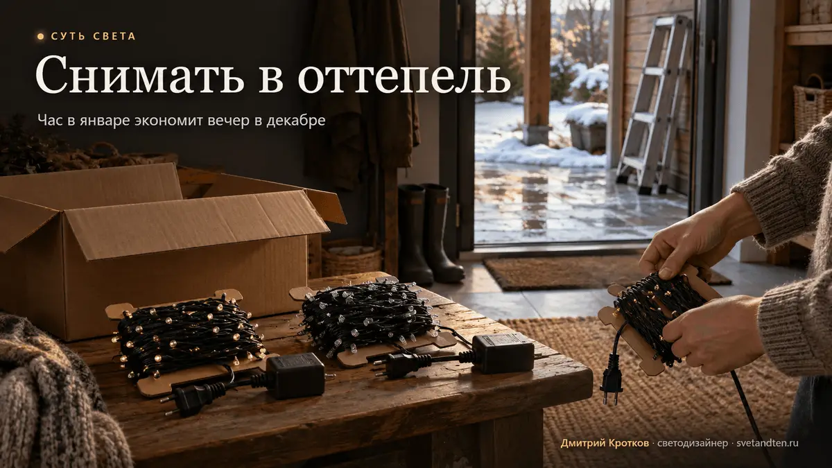 Каждый декабрь вы час распутываете гирлянды