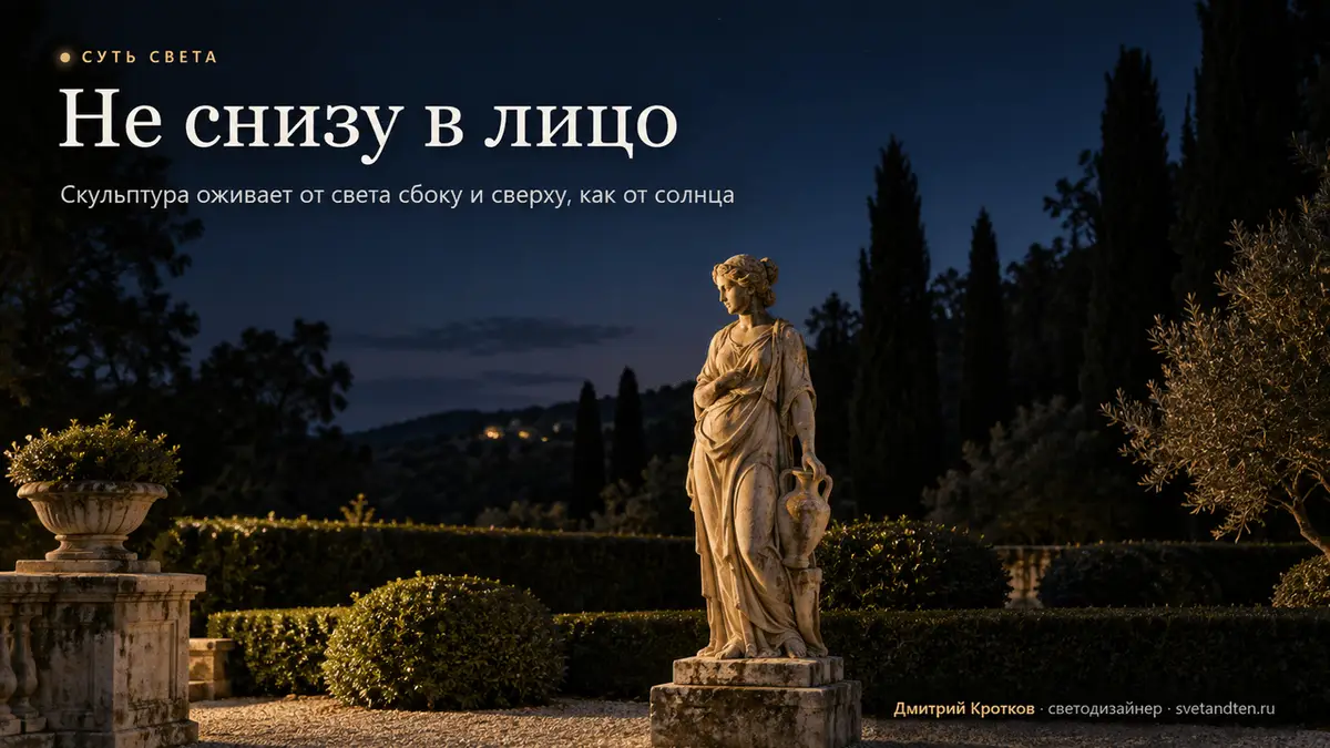 Садовая скульптура с подсветкой