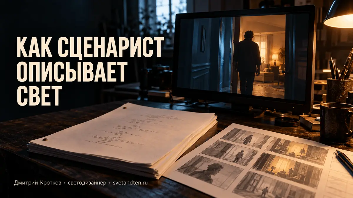 Как сценарист описывает свет в сцене