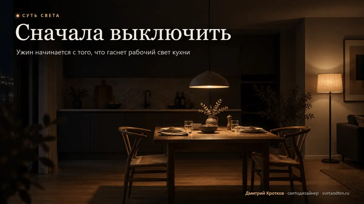 Обеденный стол под подвесным светильником