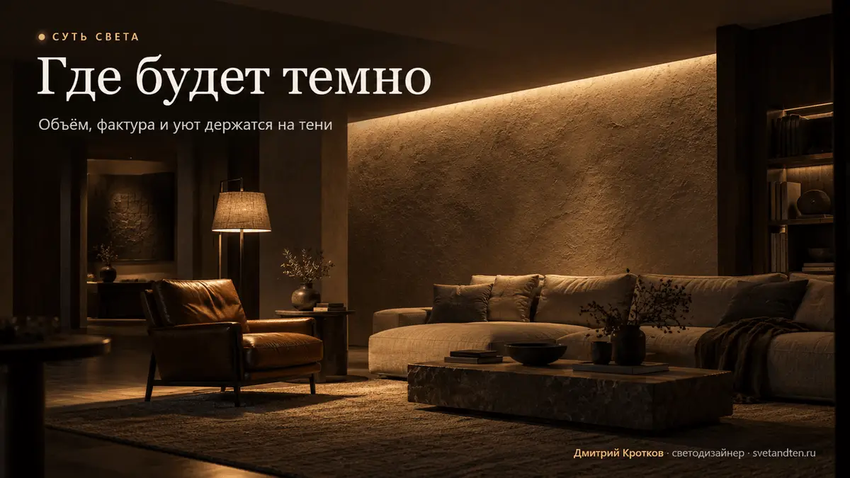 Интерьер с мягкими тенями