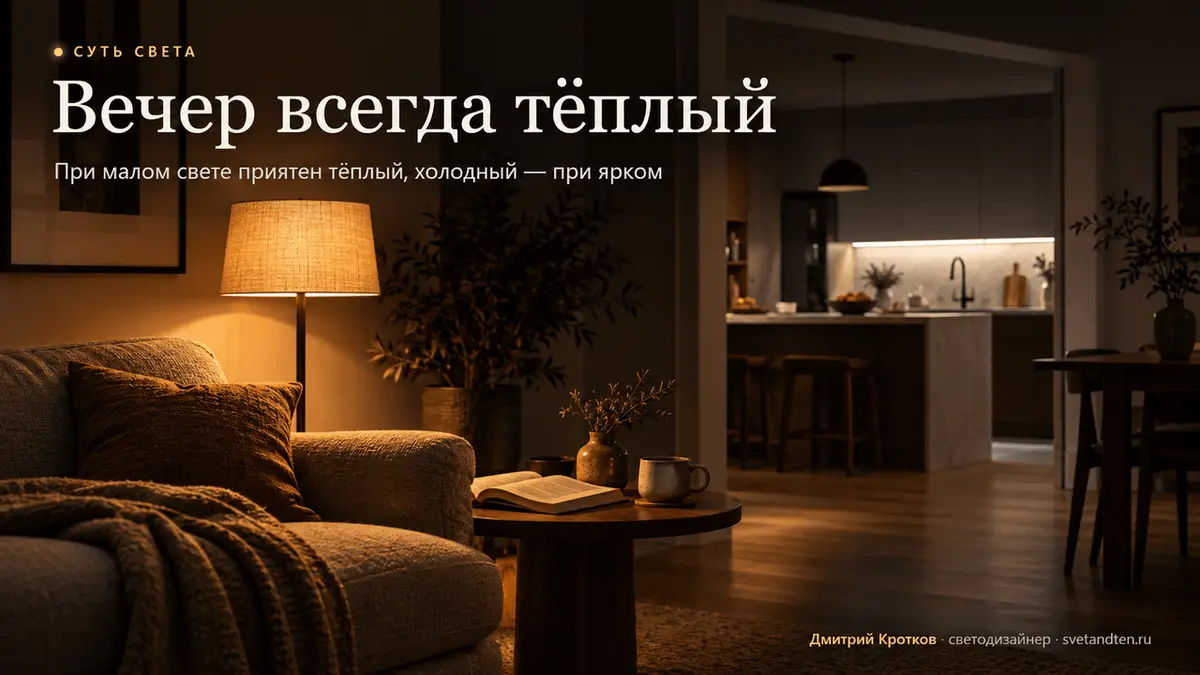 Квартира при тёплом и холодном свете